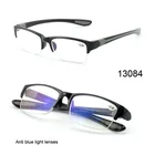 Half frame semi rimless sports style anti blue light radiation lens anti glare computer eyeglasses reading glasses