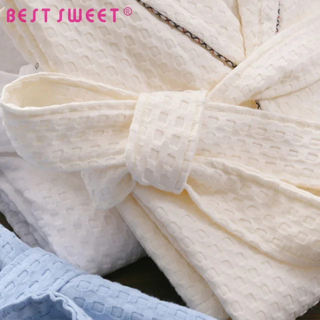 wholesale leisure life robes adult waffle white bathrobe for man