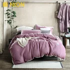Pure Stone Washed Heavy Soft Flax Linen Sheets 100% Natural French Flax Linen Purple