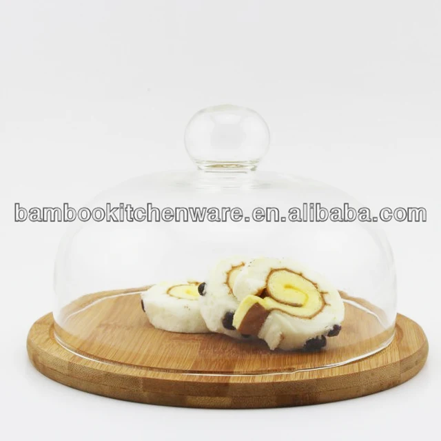 bread/cake/cheese plate with glass cover