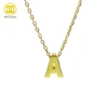 Fancy Custom Kids Name Dainty Minimalist Pendant 26 Initial Alphabet 925 Sterling Silver Jewelry 18k Gold Plated Letter Necklace