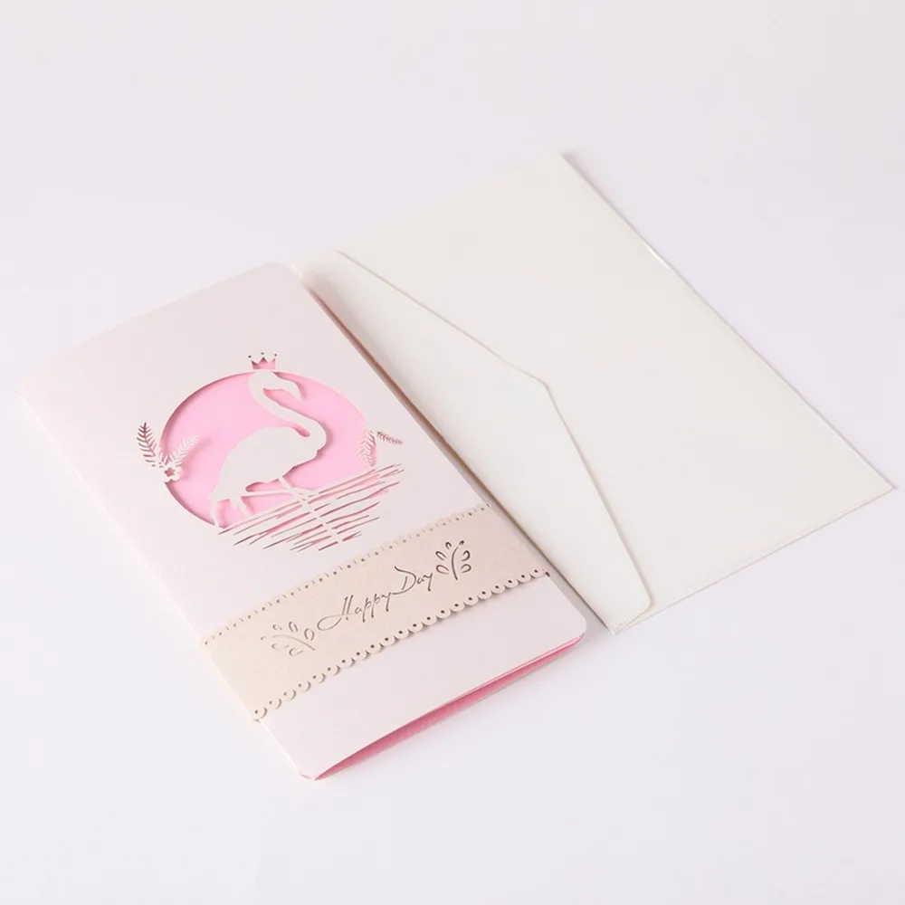 high quality paper thank you card flower greeting