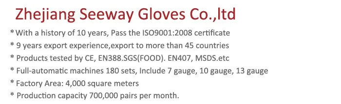 Seeway HDPE And Glass Fiber With Palm Blue PVC Dotted safety Anti Cut Glove Level 5 Protection EN388 Certified Strong Grip