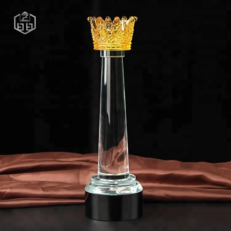 Novo 2018 Personalizar Cor Troféu de Cristal Da Coroa do Rei