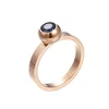 15101 Xuping elegant ladies jewelry black zircon bezel set rose gold finger ring