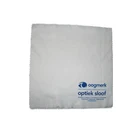 Saw edge microfiber optical lens cleaning cloth white cloth with navy blue logo