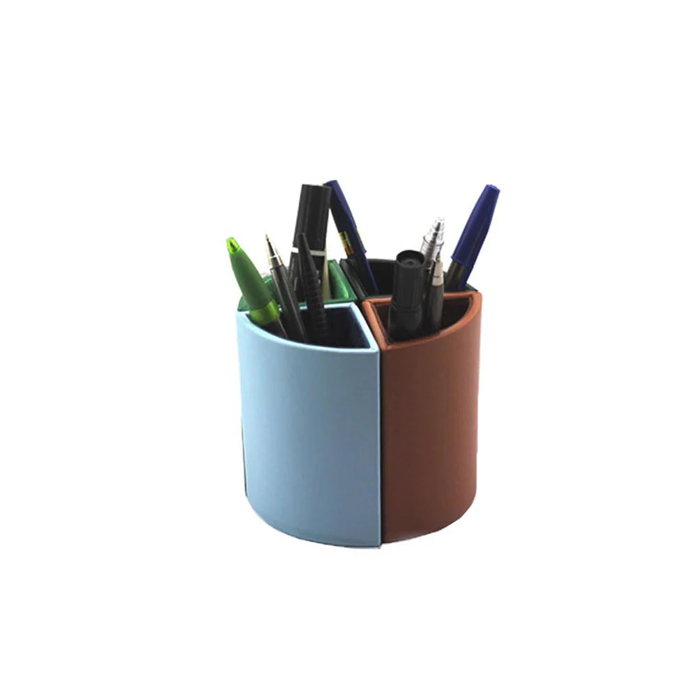 Custom multiple slot leather pen holder with ubs