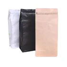 250g 500g Custom side gusset coffee bag Square Block Flat Bottom Ziplock Packaging sachet zip bags Pouch