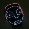 Red Morty Cartoon Figure Neon Glowing Mask Fluorescent Dancing Favors EL Led Strip Flash Masquerade Cat Mask Music Active