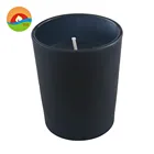 Glass cup candle black flame candle gel wax in glass cup