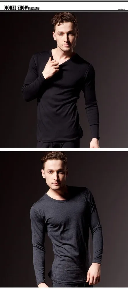 Custom Men's male 100% Pure Merino Wool Outdoor Winter Athletics Sports Fleece Base Layer Thermal Warm Underwear Midweight Tops&