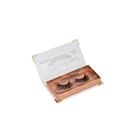 Rectangular White Magnetic Customized Eyelashes Boxes With Rose Gold Background inside Box