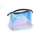 custom Cooling clear packaging PVC travel cosmetic zip bag hologram for beauty