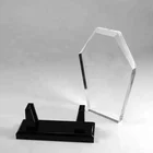 Plastic High Quality Transparent Blank Acrylic Trophies Awards With Black Base