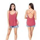 Sleeveless plain dyed fashionable popular sexy women breathable red top blouse