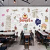 3d Mural Hand Painted Cake Shop Bar Coffee Shop Total Wallpaper Damask 3d Wallpaper Fabric Backed Vinyl Wallpaper
