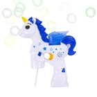 Wholesale cute unicorn soap bubble making toy gun bubble machine for kids