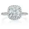 Lstest pave diamond cushion cut halo engagement large zircon ring wedding