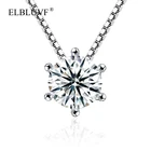 ELBLUVF Free Shipping Women Copper 925 Simple Zircon Pendant Silver Plated Jewelry Necklace