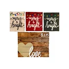 Christmas decoration customize festival wood wall door hanging board Christmas wood wall hanging sign