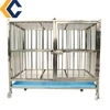Stainless Steel Dog Crate Pet Cage Foldable Dog Cage with Plastic Trays/foldable stainless steel dog cage
