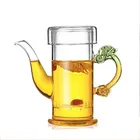 250ml high borosilicate artistic glass tea pot with handle
