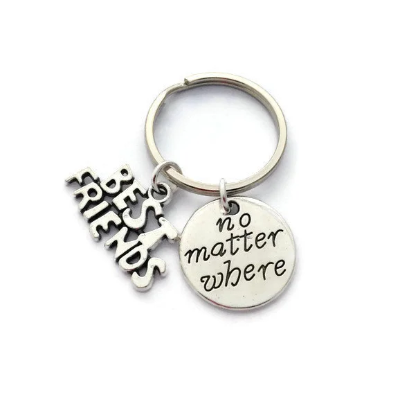 friendship design keychain pendant best friends gift keyring for