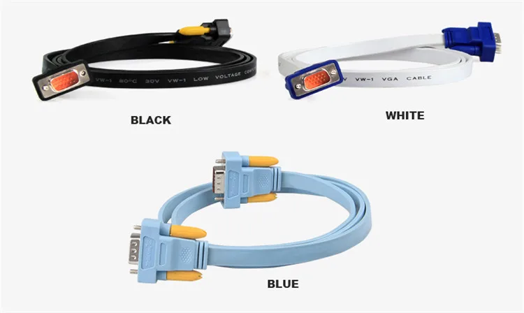 Saikang VGA Cable Male to Male HD 15P Copper Blue Monitor 0.3m 0.5m 5m 10m 30m - ANKUX.COM