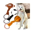 3 Styles Puppy Dog Plush Cotton Braided Rope Pet Toy Ball