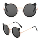 Children sunglasses Europe and America retro cartoon cat sunglasses fashion round sunglasses