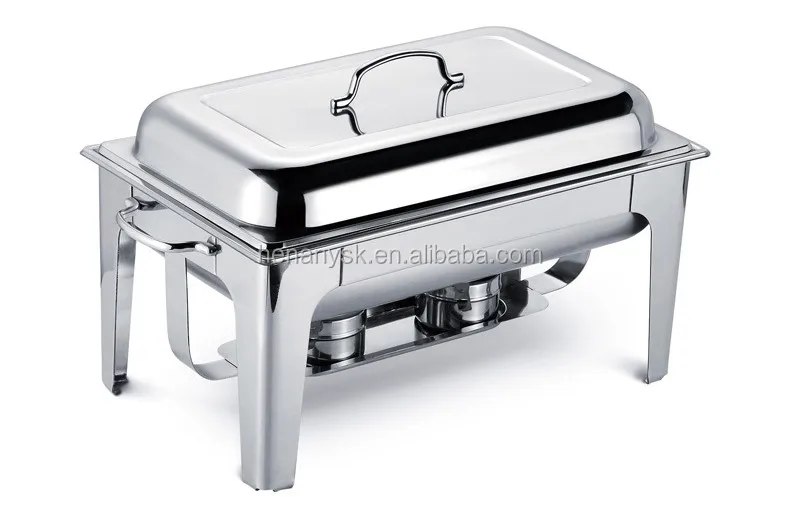 IS-GS-0182B Stainless steel rectangular buffet furnace doub-soup stove buffet electric or alcohol heating cooking furnace