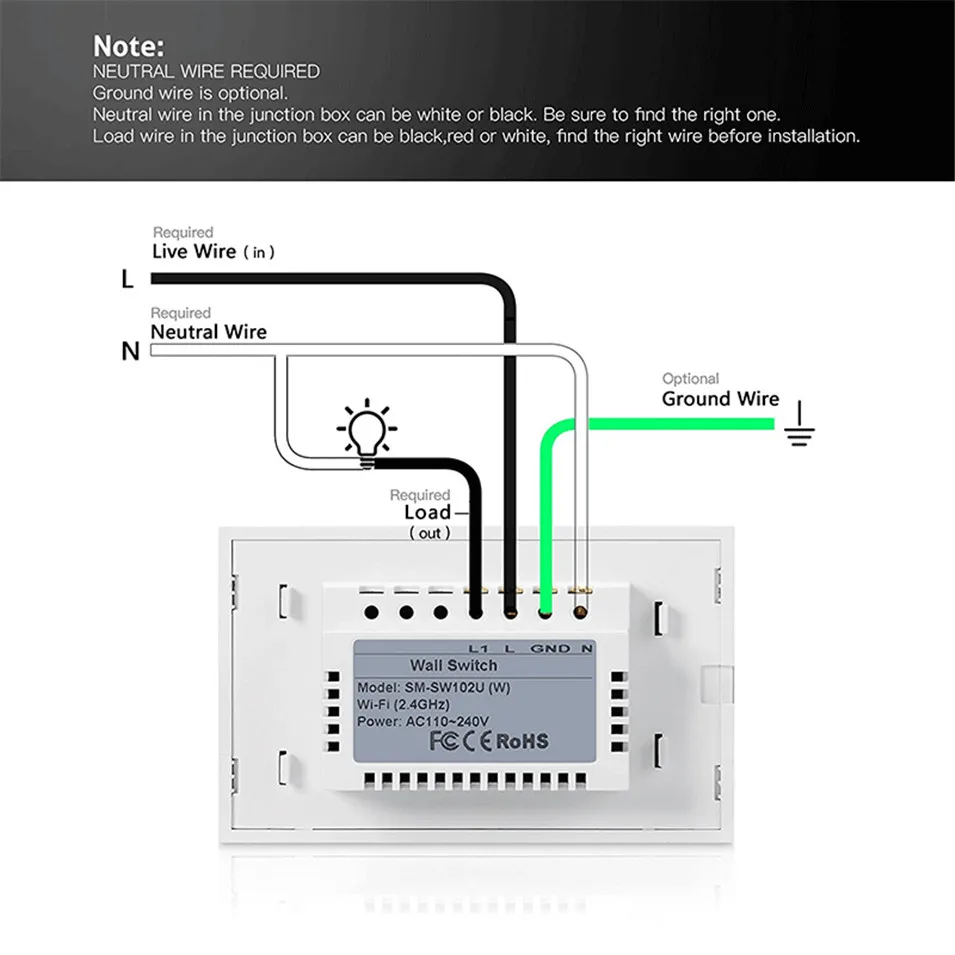 ewelink Smart Home 10A Gang Wifi Smart Switch US 1 2 3 Gang Touch Panel Wireless Remote Wifi Light Switch Works With Alexa Google Home