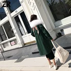 Womens Winter Parka Jacket rex rabbit fur Hooded Parka