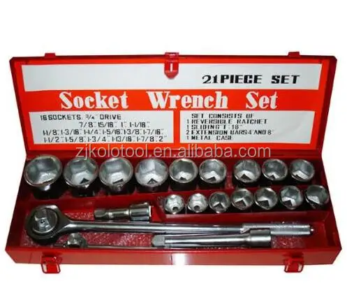 21pcs 3/4"" drive professional socket, socket wrench set