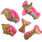 sugarcraft fondant mould 3D Mermaid Tail Silicone Mold Cake Decorating Mold