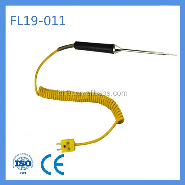 Needle Shaped Handle K type Thermocouple Temperature Sensor with the Yellow Plug