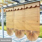 outdoor roman design bamboo mat blinds roll up wall bamboo slats decoration