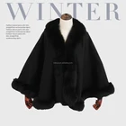 2017 Factory wholesale warm real Fox fur collar cashmere shawls
