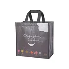 Grey custom reusable folding customized printed tote shopping bag