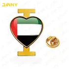 Custom Golden Metal UAE National Day I Love UAE Logo emblem Badge brooch With Round Pin at the back