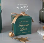 Gold Stamping Forever Love Blackish green wedding chocolate box for guests
