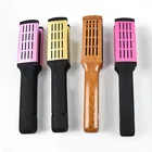 Aluminum coating 100% boar bristle brush black hair straightener brush for woman
