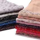 Low price hot chiffon hot drilling multicolor scarf muslim stone hijab women wholesale