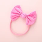 hot sale new set girls hair band elastic headband soft nylon bow hairbands for baby