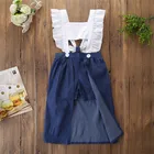 2019 girl fashion backless fly sleeve divided skirt kids summer clothes wear wholesale boutique clothing