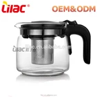 LILAC wholesale 1.25L Home goods heat resistant personalized glass tea coffee pot