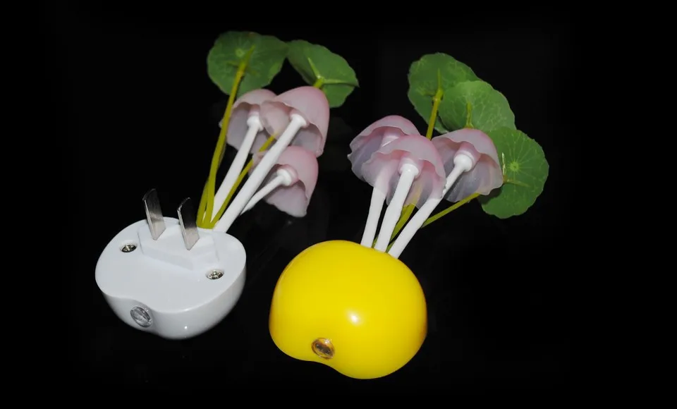 EU US Plug Electric Induction Dream Mushroom Fungus Lamp 3 LEDs Nightlight bulb home decor LED RGB breathing Night lights 1pcs