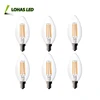 Guangzhou LED Edison Filament Candle Bulb 4W Flame Point Tip Medium E26 E27 A60 2700K Warm White Dimmable LED Filament Bulb