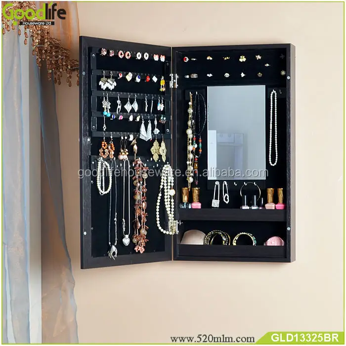 GLD13325mirror jewelry cabinet-5