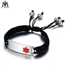 Handmade Rope Chain ID Bracelet For Men Medical Alert ID Bracelets Adjustable Free Engraving